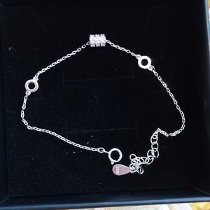 925 Sterling Silver Sparkling Cylinder Bracelet
